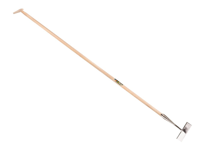 Gesmede rechthoek schoffel 18 cm., ATLAS Venlo's model, BLANK, met schoffelsteel 170 x 3,0 cm druppelkruk