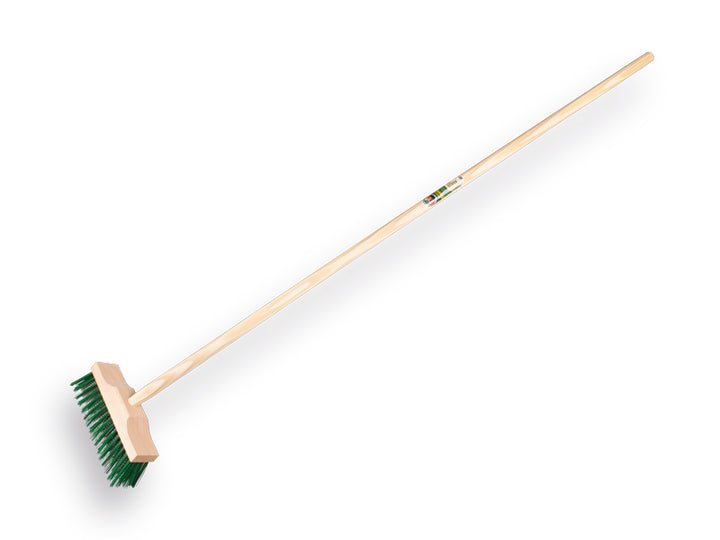 Onkruidbezem 25 cm, groene PPN met verzinkt staaldraad, met steel 150x2,8 cm