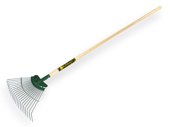Bladhark BULLDOG Springbok 20 ronde tanden, verenstaal, met gelakte Essen steel 135 x 3,0 cm