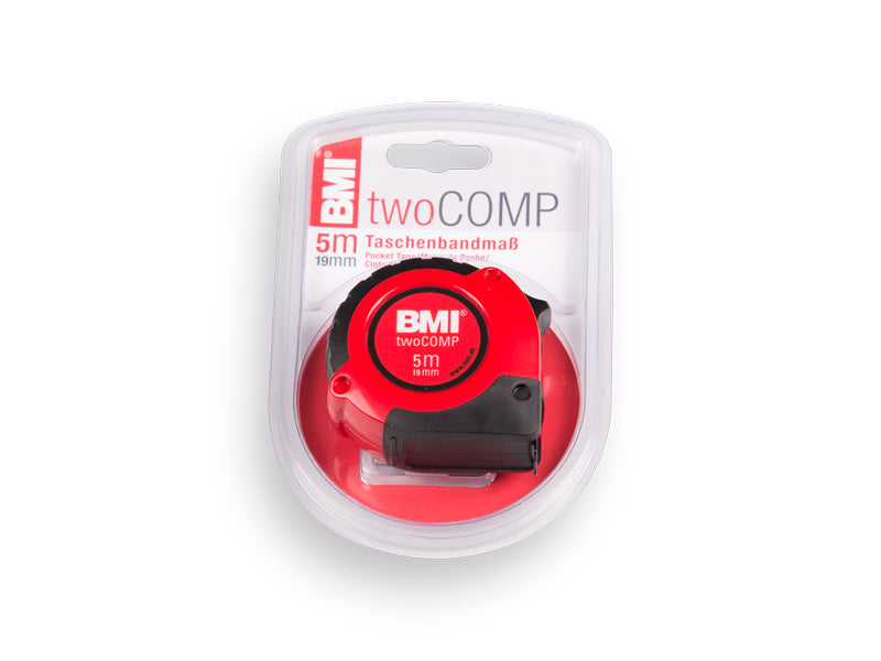 Rolmaat BMI Twocomp 5 meter x 19 mm, ABS behuizing