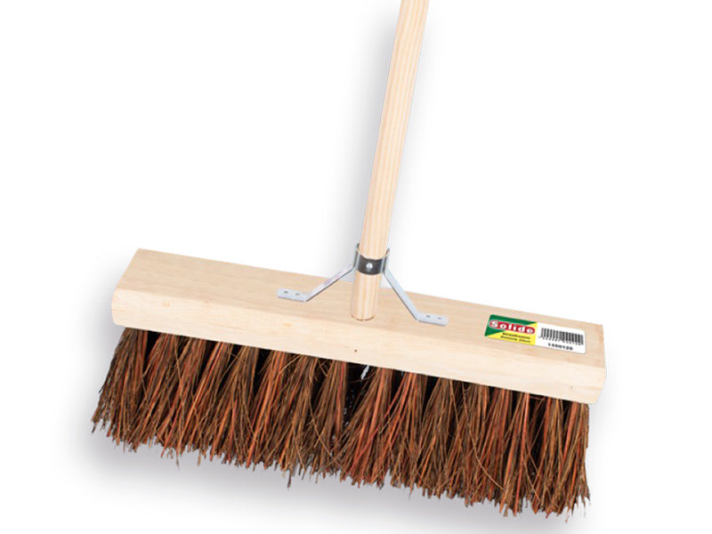 Stadsbezem SOLIDE geoliede Bassine 36 cm. Vlakke kap met IKAPE steel 150 x 2,8 cm en stokhouder