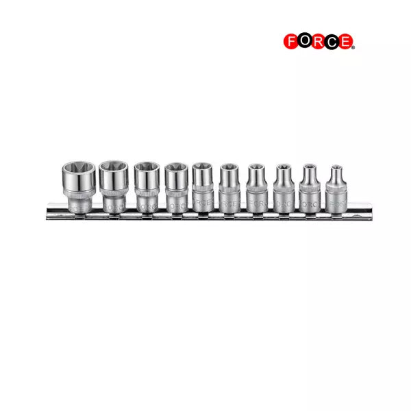 Force 10-delig 1/4" Doppenset E-Torx