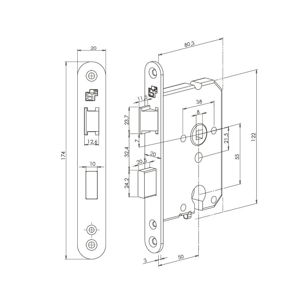 S2 binnendeur dag/nachtslot PC BSW wit afgerond