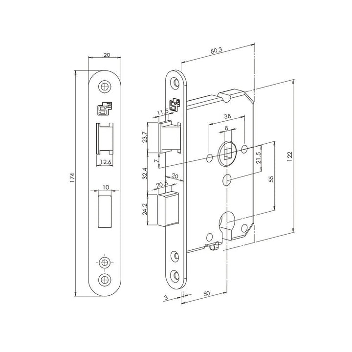 S2 binnendeur dag/nachtslot PC BSW wit afgerond