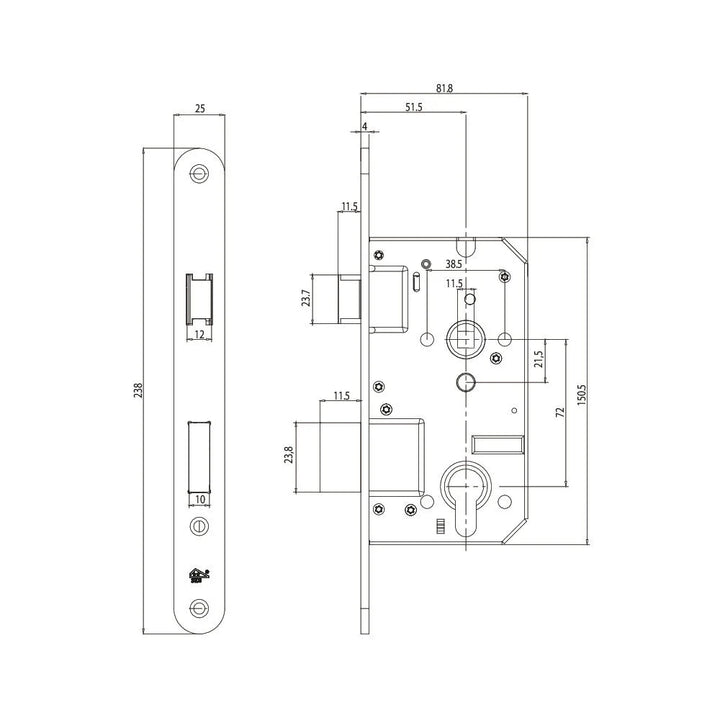 Veilig Veiligheidsinsteekslot dag/nacht PC72 SKG** afgerond