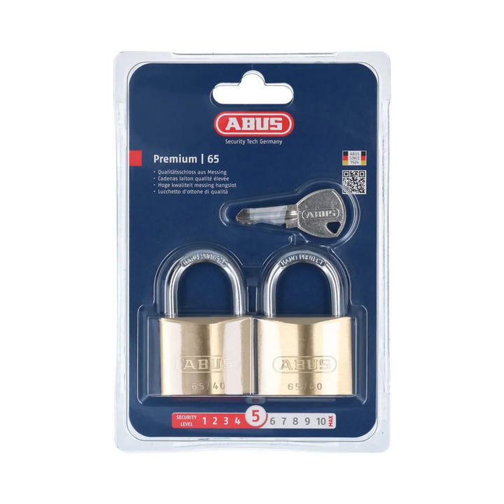 Abus hangslot 65/40 (2 stuks)