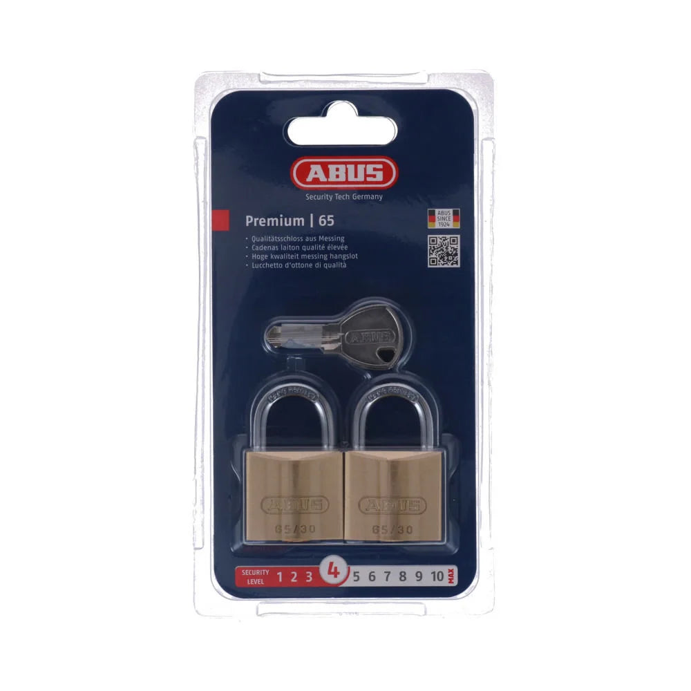 Abus hangslot 65/30 (2 stuks)