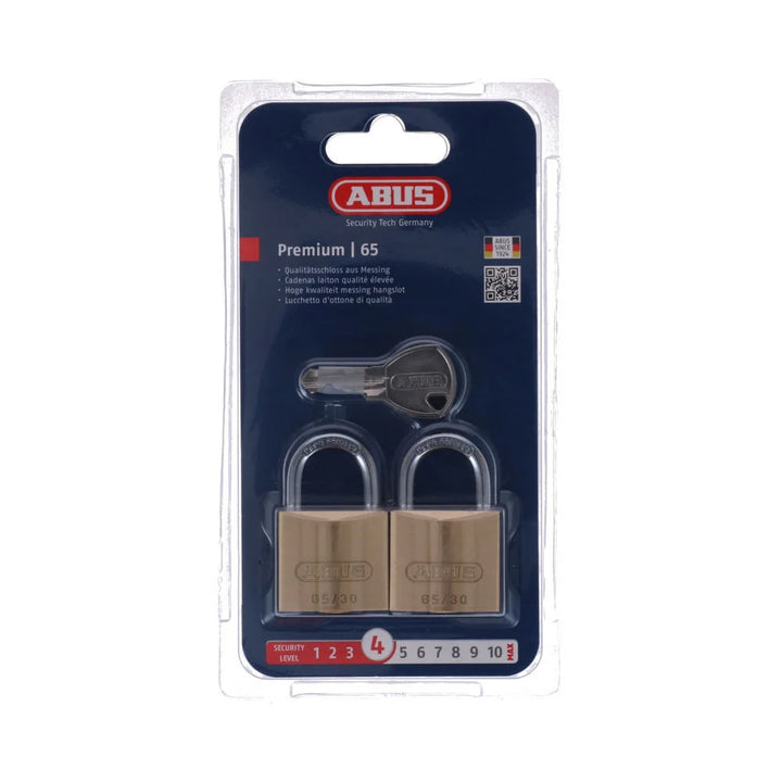 Abus hangslot 65/30 (2 stuks)
