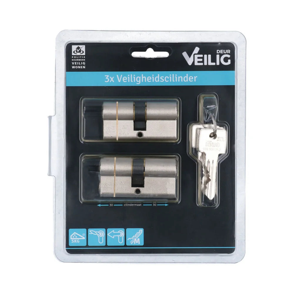 Veilig veiligheidsprofielcilinder S7 Expert SKG*** 30/30mm (3 stuks)