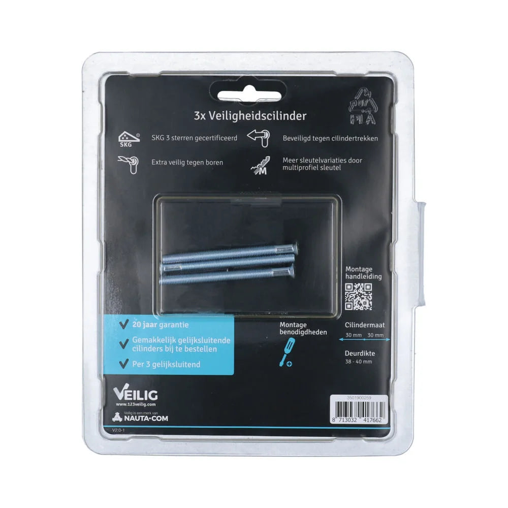 Veilig veiligheidsprofielcilinder S7 Expert SKG*** 30/30mm (3 stuks)