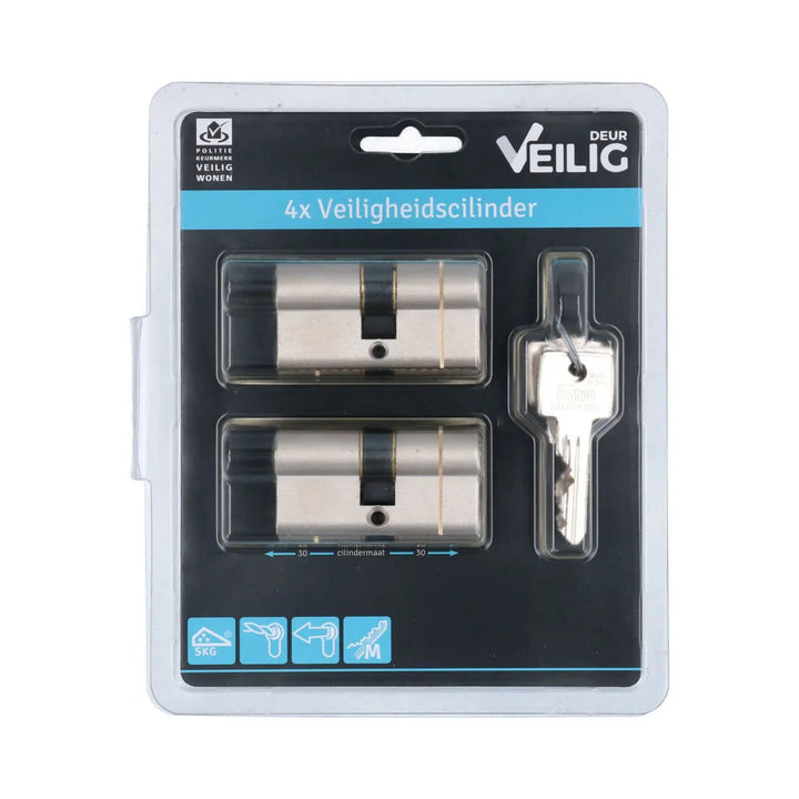 Veilig veiligheidsprofielcilinder S7 Expert SKG*** 30/30mm (4 stuks)