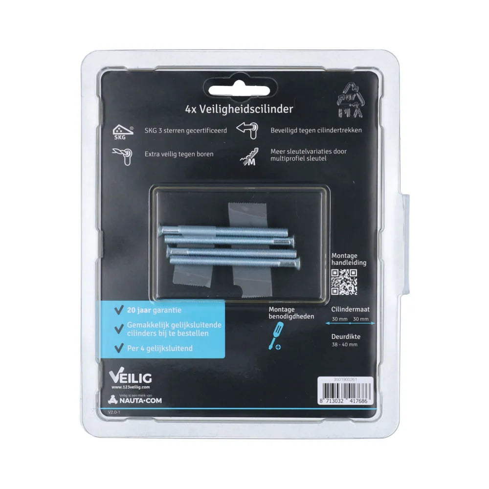 Veilig veiligheidsprofielcilinder S7 Expert SKG*** 30/30mm (4 stuks)