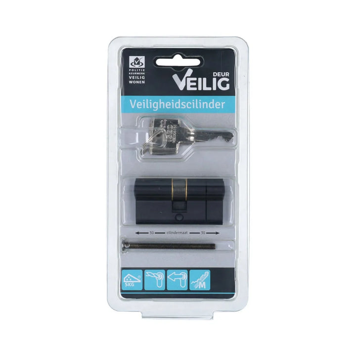 Veilig veiligheidsprofielcilinder S7 Expert SKG*** zwart 30/30mm