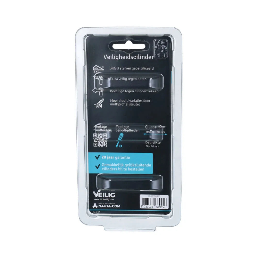 Veilig veiligheidsprofielcilinder S7 Expert SKG*** zwart 30/30mm