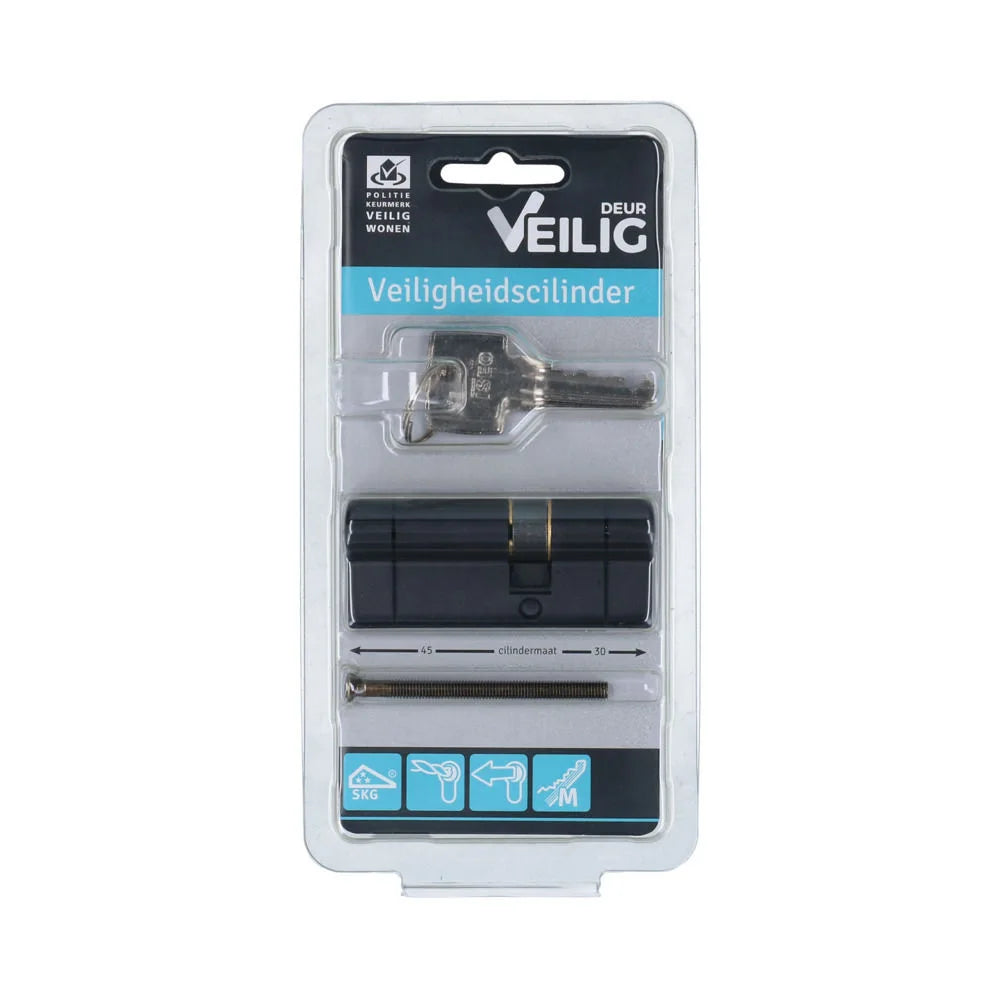 Veilig veiligheidsprofielcilinder S7 Expert SKG*** zwart 30/45mm