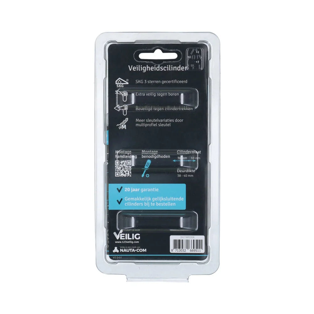 Veilig veiligheidsprofielcilinder S7 Expert SKG*** zwart 30/10mm