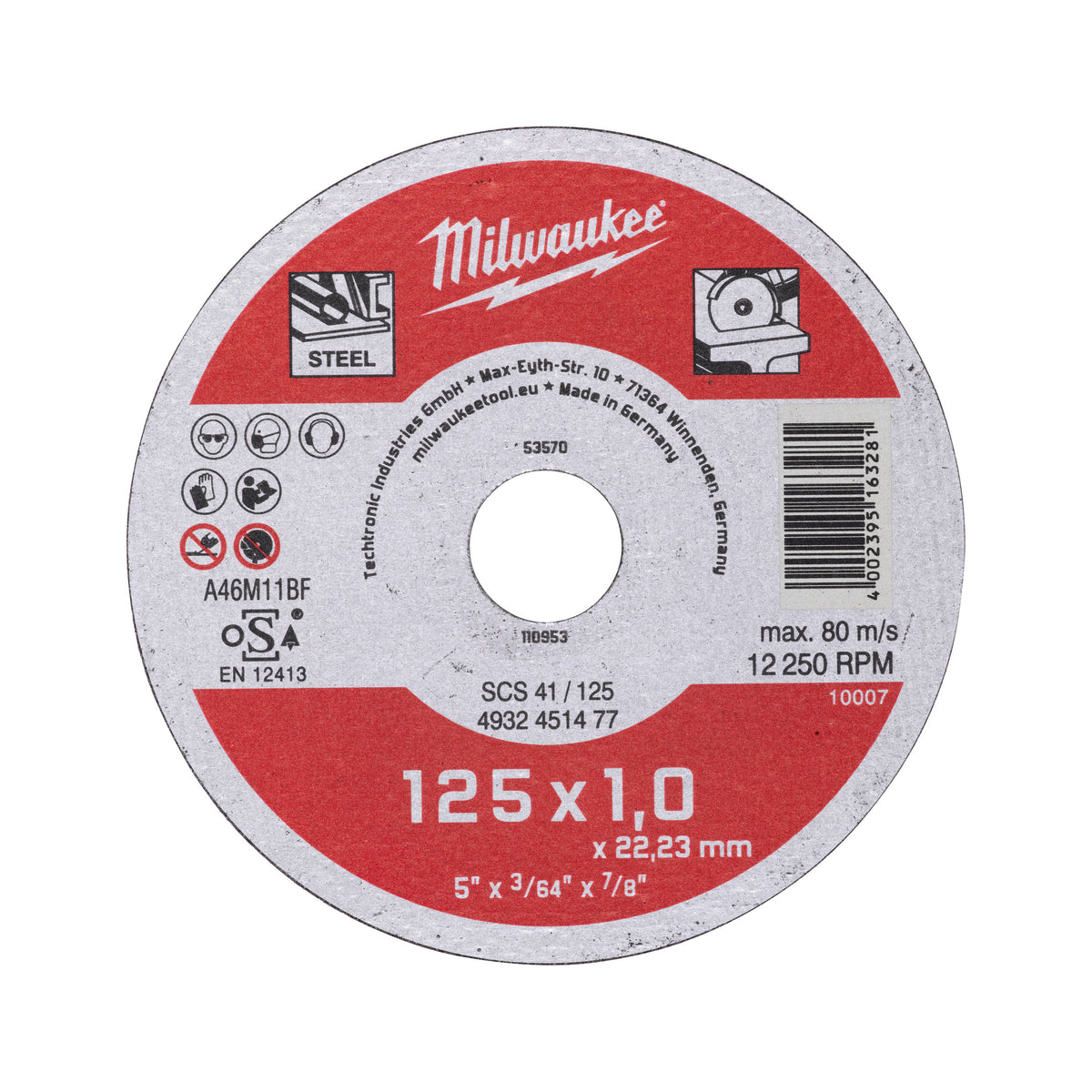 Doorslijpschijf metaal Contractor SCS41 125 x 1 mm dun