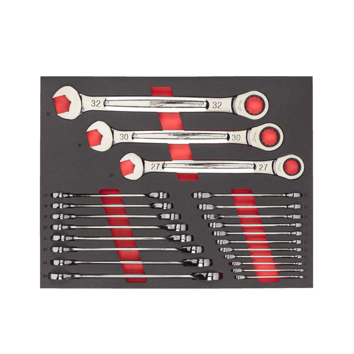Foam Inlay ringratel-steeksleutelset MAXBITE™ 6 mm-32 mm (22-delig)