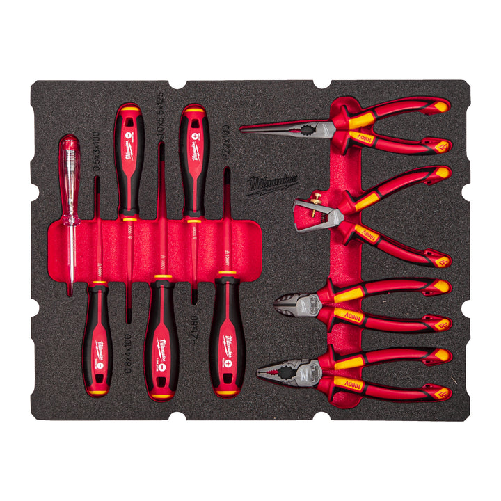 Foam inlay geschikt voor alle PACKOUT™ gereedschapskoffers met lades voor de elektricien (10-delig)