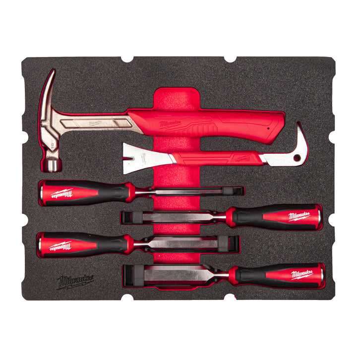 Foam inlay geschikt voor alle PACKOUT™ gereedschapskoffers met lades voor de timmerman (6-delig)