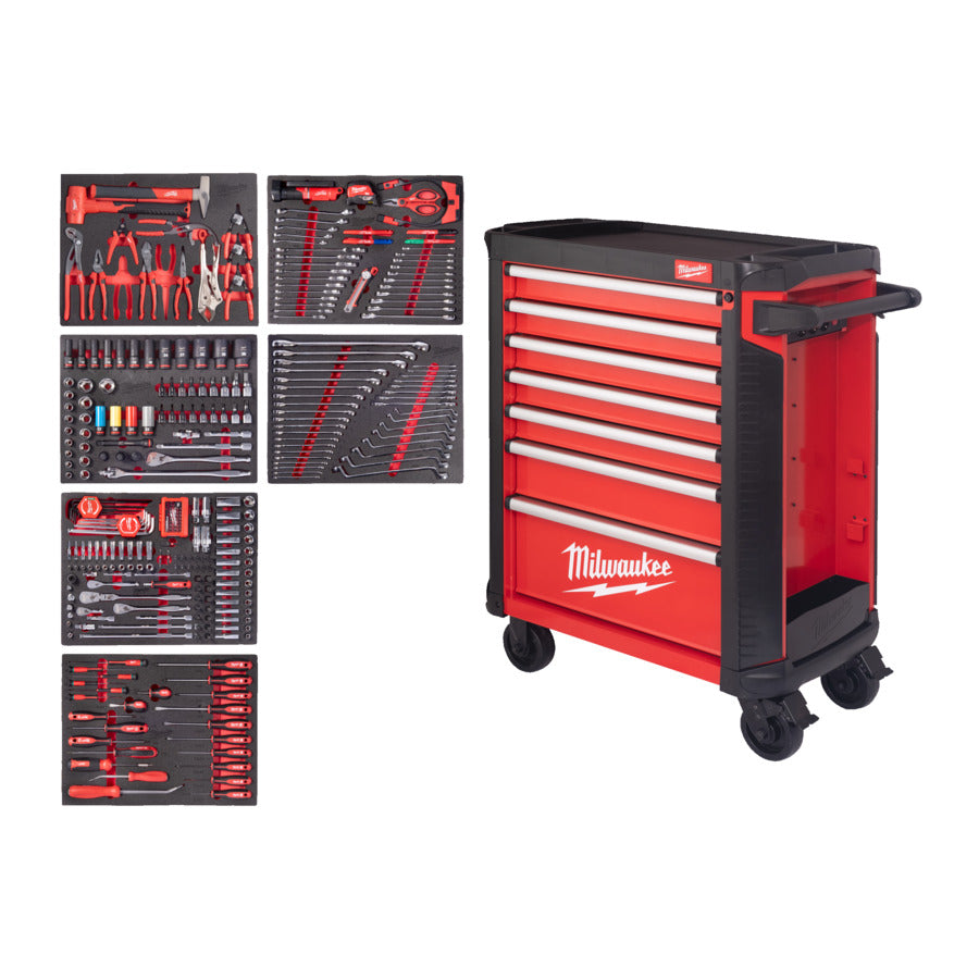 TOOLGUARD™ gevulde 30˝/78 cm stalen gereedschapswagen - automotive set (337-delig)