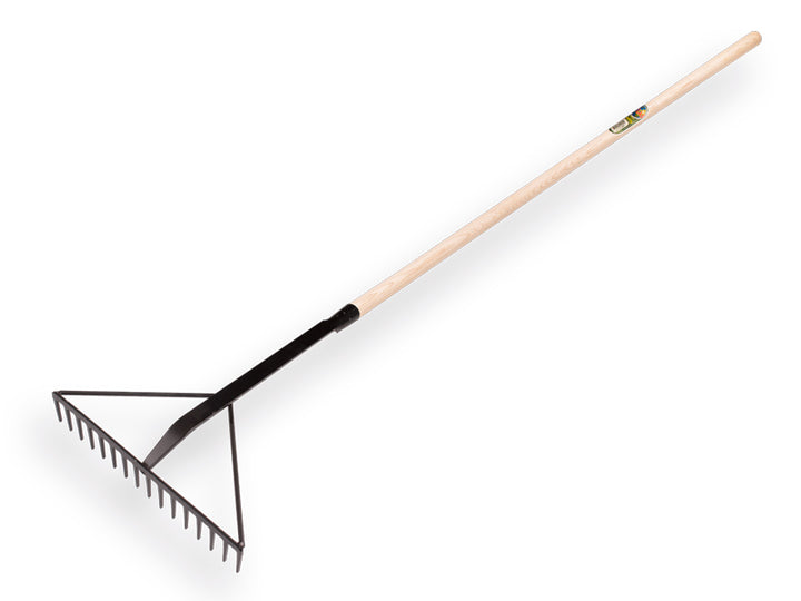 Asfalthark met 16 tanden, ZWART, 41 cm breed met dul 60 cm, versterkt, met Atlas gewaxte essen steel 130 cm