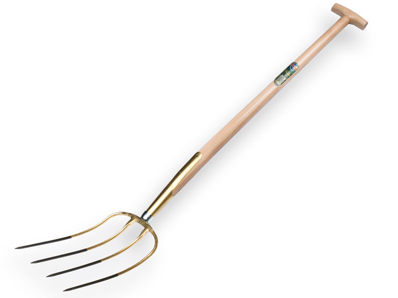 Mestvork Offner met 4 tanden, brons, met T-steel 100 cm