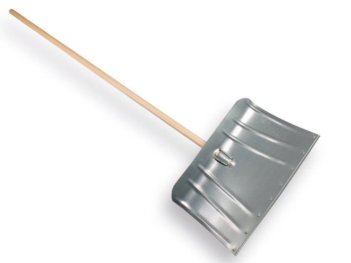 Sneeuwschuiver metaal gebogen 45 x 30 cm, met klembeugel en IKAPE steel 140 x 2,8 cm