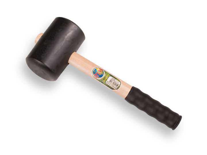 Rubberhamer ATLAS nr. 4 hard Ø 85mm (1 KG) 90 shore met rubberen handvat