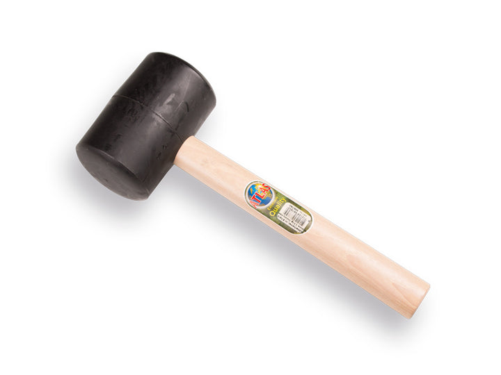 Rubberhamer ATLAS nr. 8 hard Ø 90mm (1,5 KG) 90 shore met houten steel