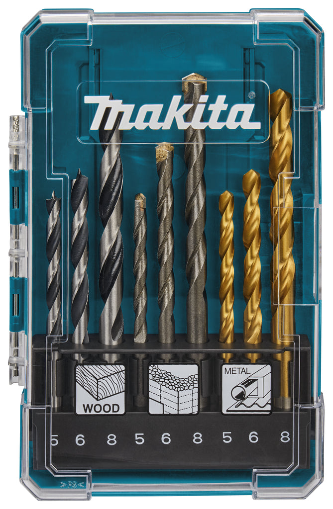 Makita boorset 9-delig hout/metaal/steen