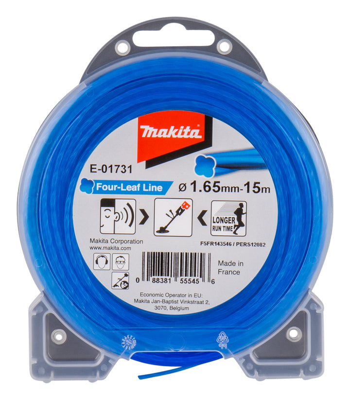 Makita Klaverbladvormig maaidraad 1,65x15 meter blauw