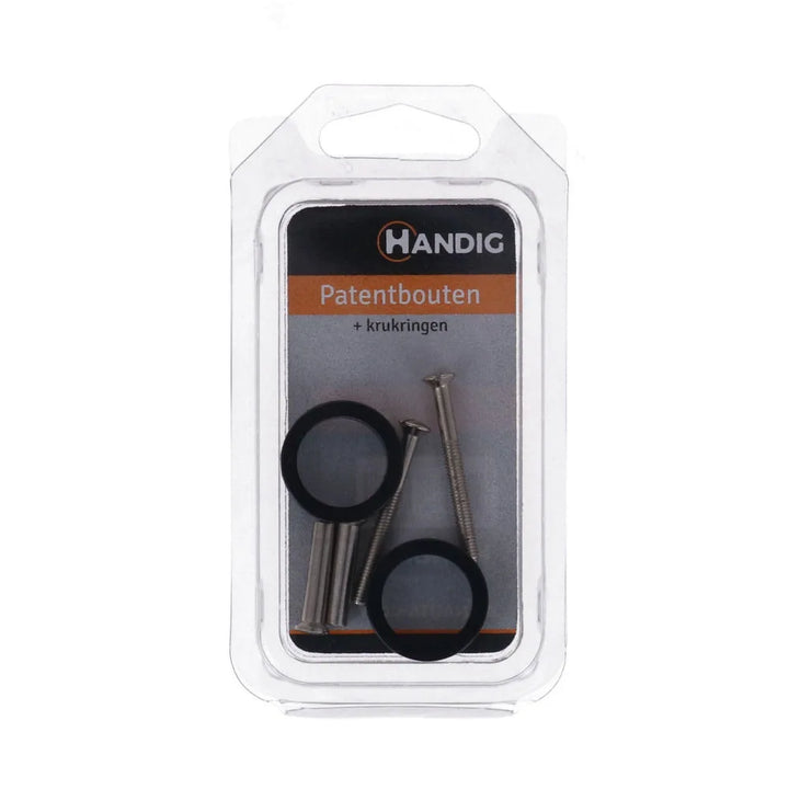 HANDIG patentbouten+krukring zwart