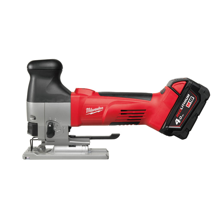 HD18 JSB-402C Heavy Duty decoupeerzaagmachine met knopgreep (2x 4.0 AH accu en lader)