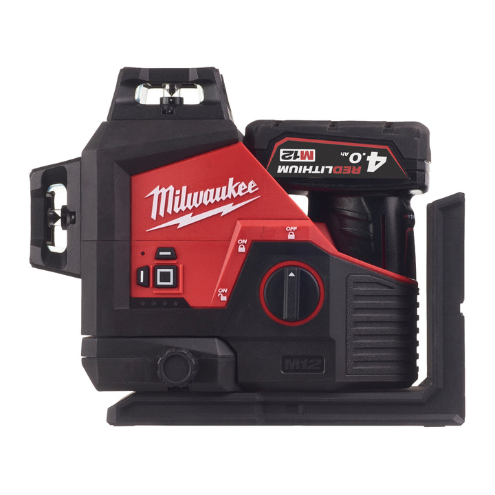 M12 3PL-401C driedimensionale laser met 3 groene 360° laser cirkels (1x 4 AH accu en lader)