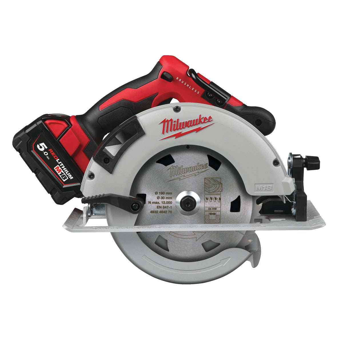M18 BLCS66-502X koolborstelloze 66mm cirkelzaagmachine voor hout en kunststof (2x 5.0 AH accu en lader)