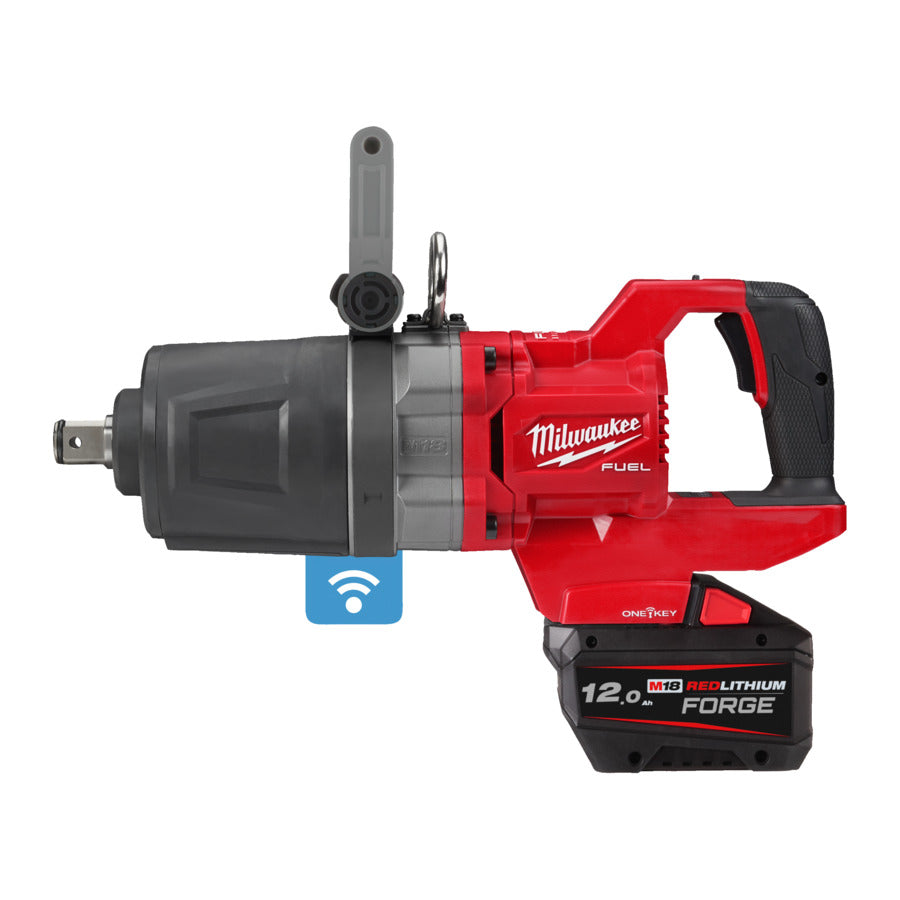 M18 ONEFHIWF1DS-121C 1" D-greep slagmoersleutel met frictiering en korte aandrijfas (1x 12 AH accu en lader)