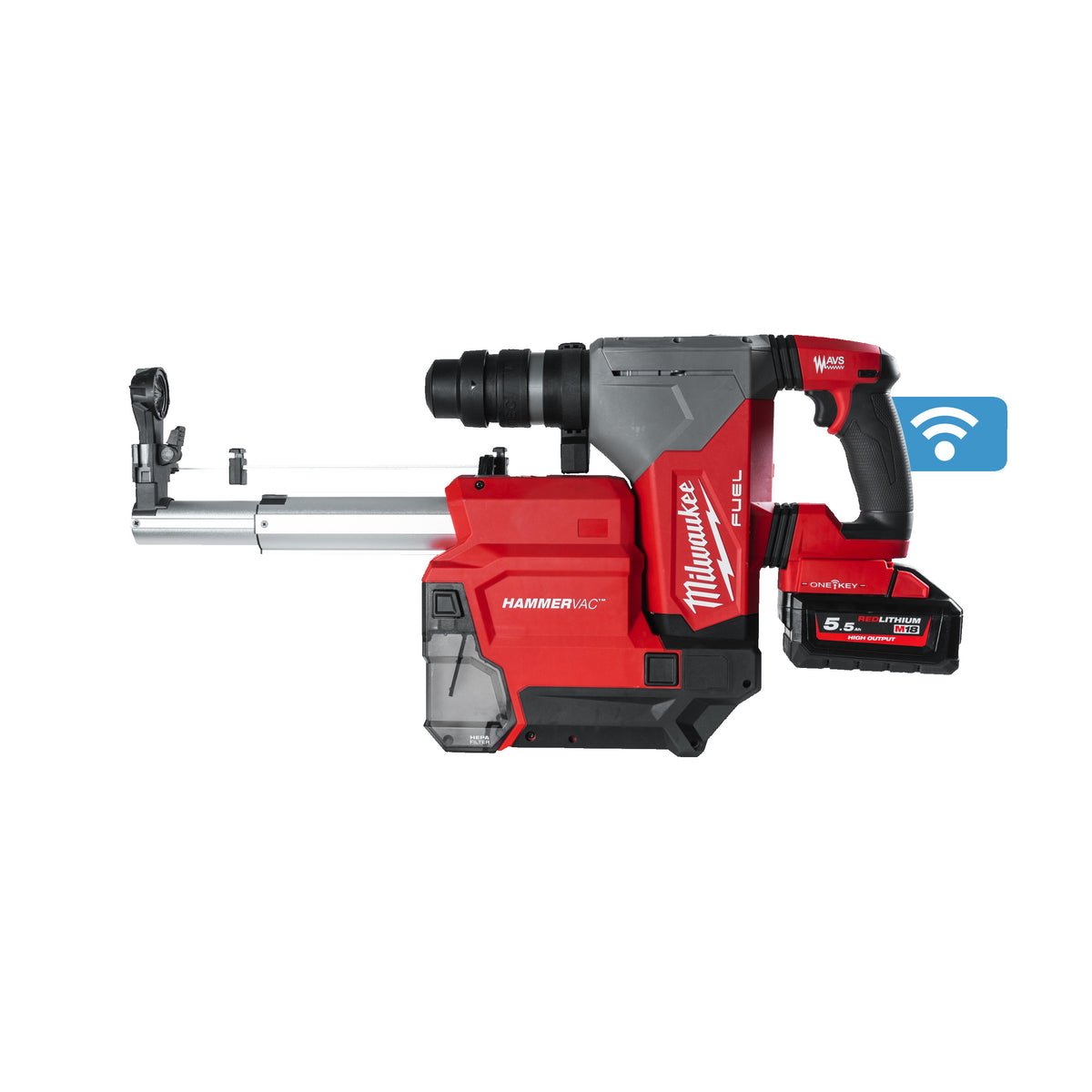M18 ONEFHPX DEL-552C SDS-plus 32 mm hamer met stofafzuiging (2x 5.5 AH accu en lader)