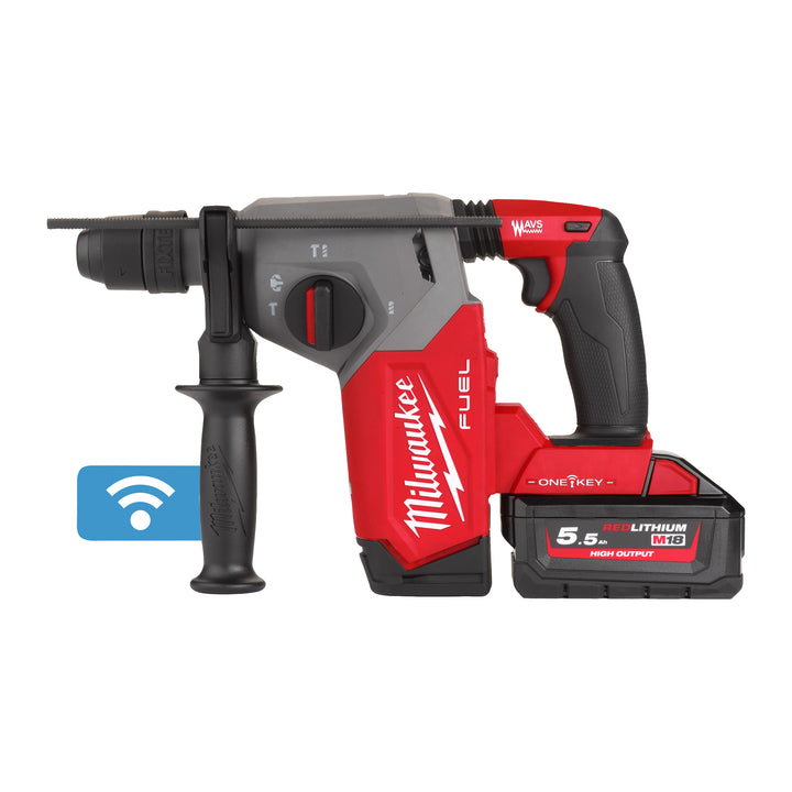 M18 ONEFHX-552X SDS-plus 26 mm hamer met 4 standen en FIXTEC™ (2x 5.5 AH accu en lader)
