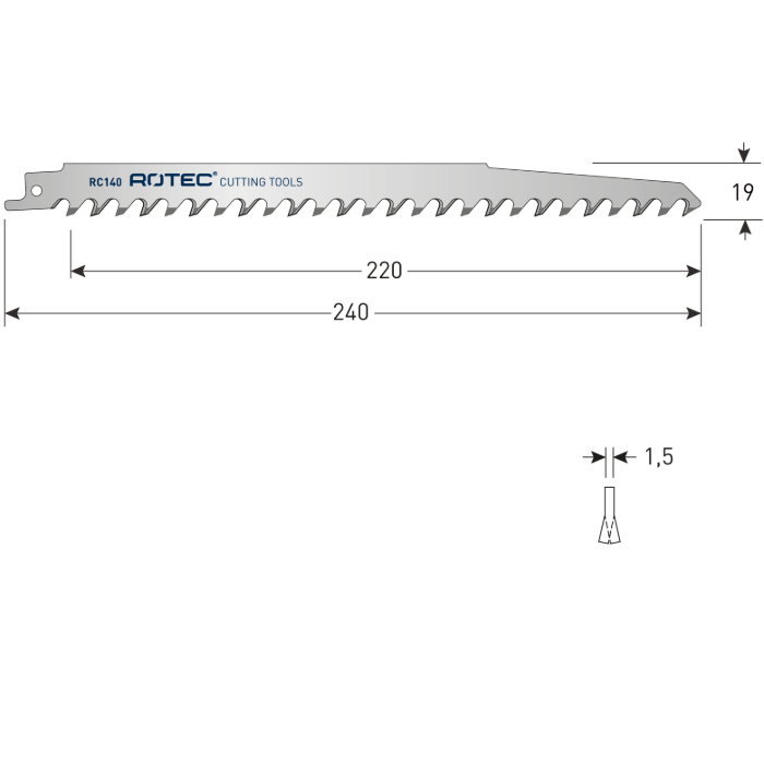 Rotec Reciprozaagblad hout RC140 (5 stuks)