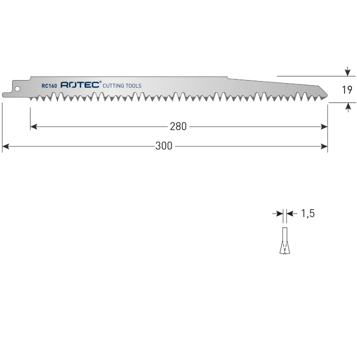 Rotec reciprozaagblad hout RC160 (5 stuks)