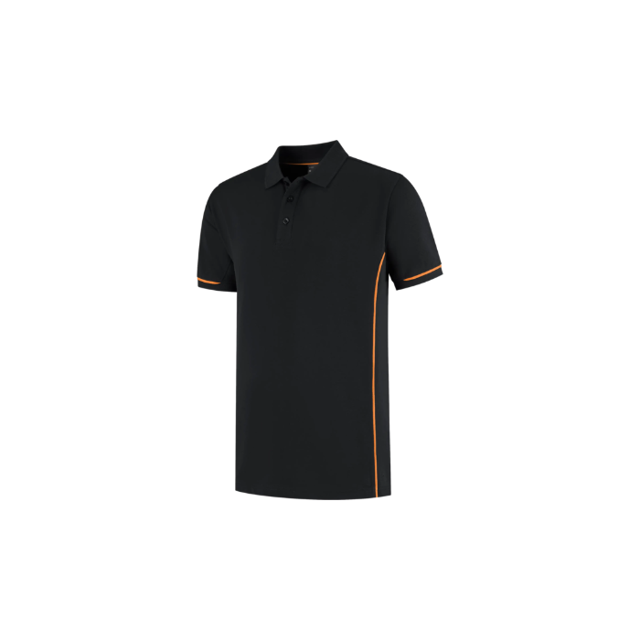 Santino Poloshirt Carsen zwart/oranje (S t/m 4XL)