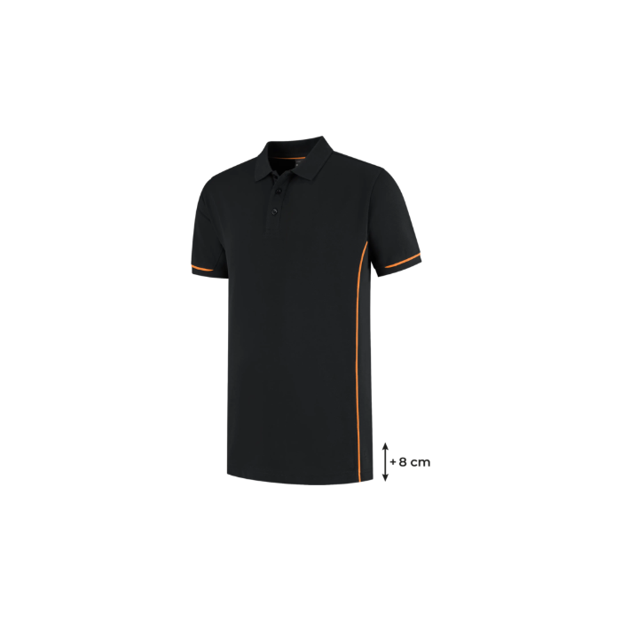 Santino Poloshirt Carsen+ zwart/oranje (S t/m 3XL)