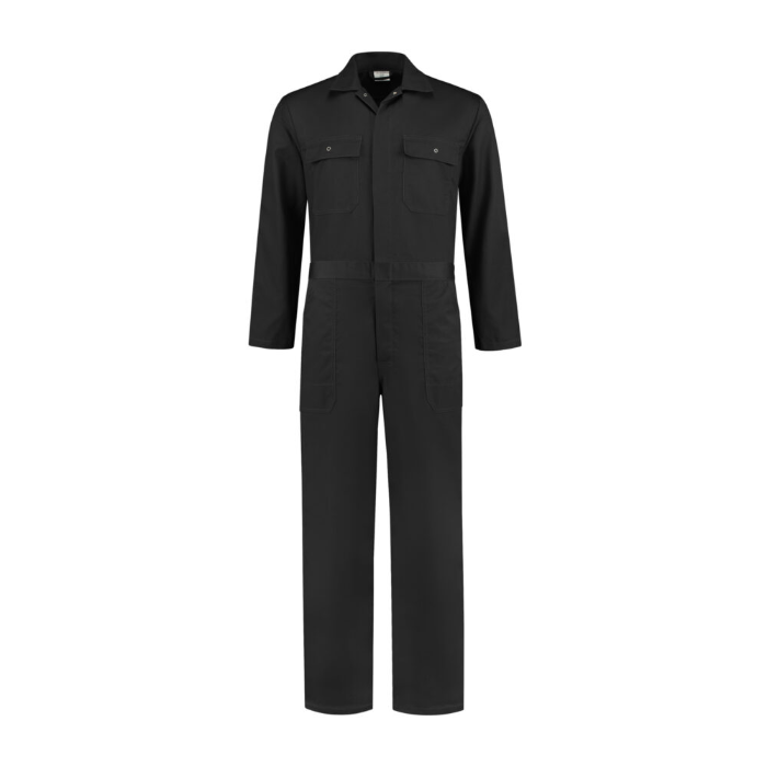 Kinderoverall polyester/katoen zwart maat 176