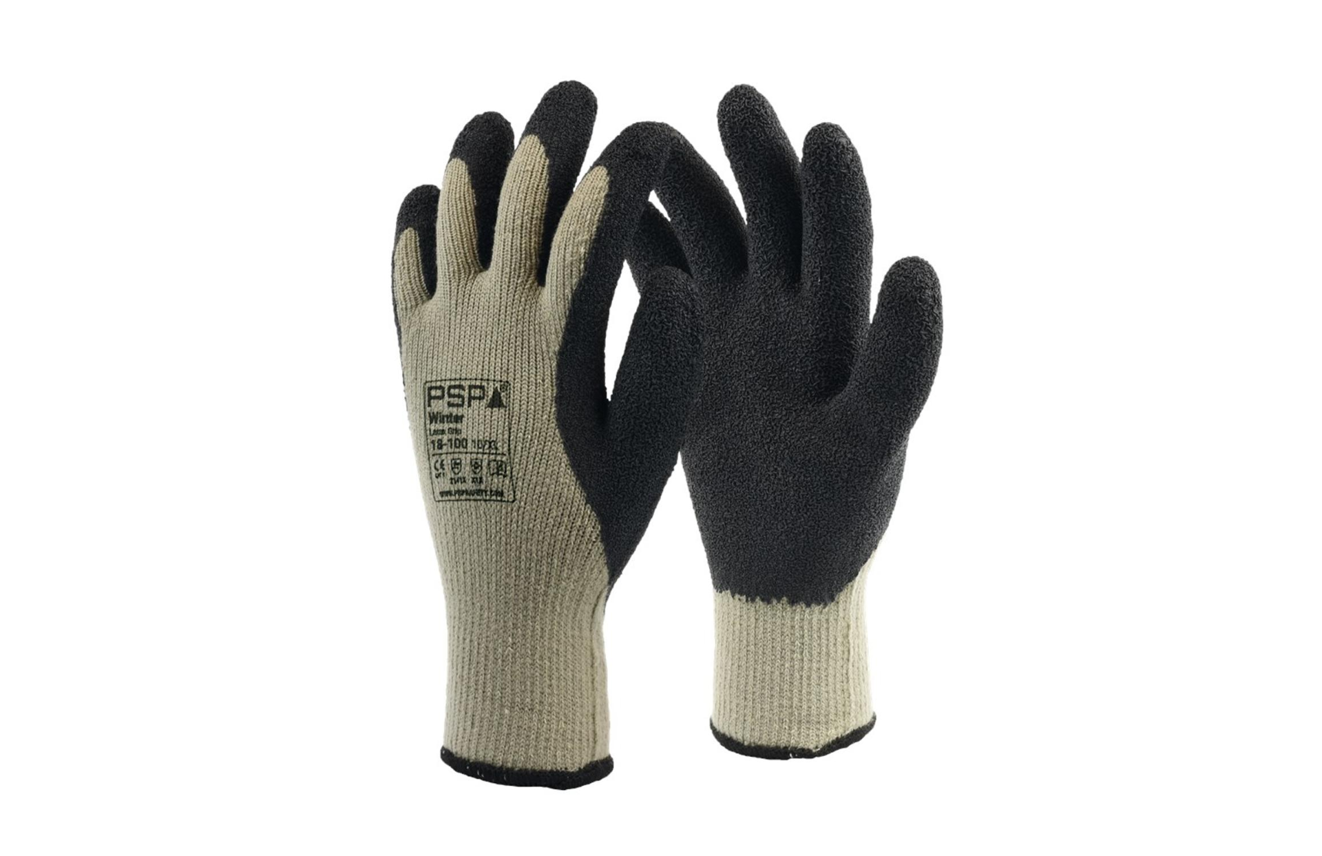 PSP 18-100 Winterhandschoenen latex zwart/grijs