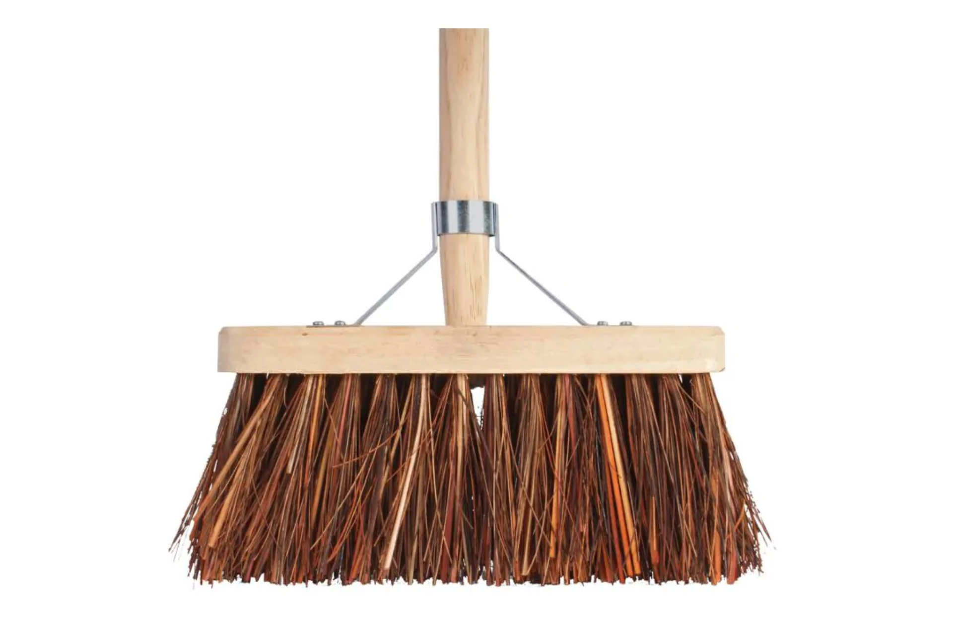 Bezem - Natuurvezel - 30 cm - Houten steel - 140 cm