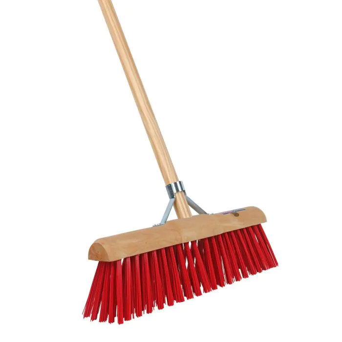 Stadsbezem - Halfrond - Nylon - 45 cm - Houten steel - 160 cm