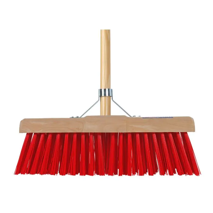 Stadsbezem - Halfrond - Nylon - 45 cm - Houten steel - 160 cm