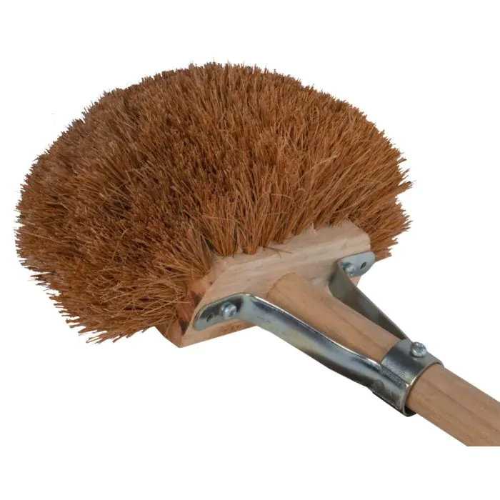Ragebol - Hout - Kokosharen - 25 cm - Houten steel - 200 cm