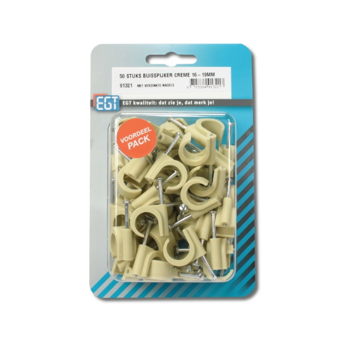 EGT 50 STUKS BUISSPIJKER CREME 16-19MM
